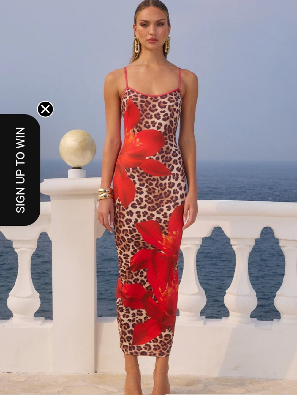 Runaway The Label - Victoria Midi Dress in Leopard Floral Size Small